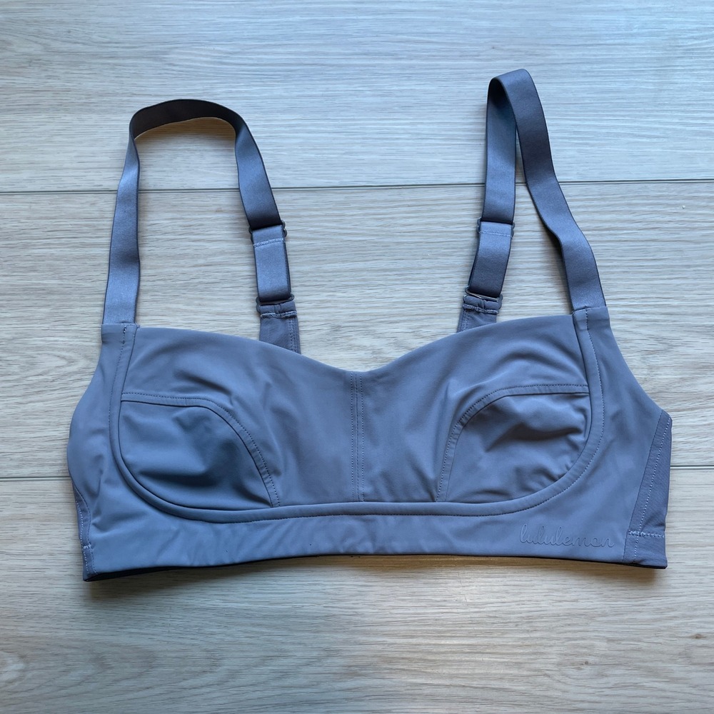 Lululemon In Alignment Straight-Strap Bra Muted Purple Grey Size Medium SKU 210